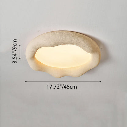Contemporary Nordic Cloud Shape Iron Fiberglass Acrylic LED Flush Mount Ceiling Light For Bedroom