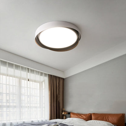 Contemporary Creative Iron Acrylic Geometric Multi-Layer Circle Ring LED Flush Mount Ceiling Light For Living Room