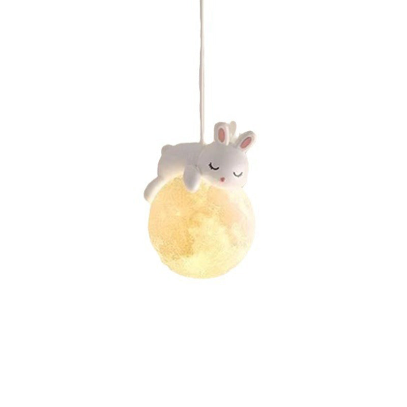 Lumendat Contemporary Creative Kids Rabbit Bear Animal Iron Resin PLA 1-Light Wall Sconce Lamp For Bedroom Lumendat