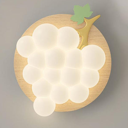 Contemporary Creative Kids Grape Iron PE LED Flush Mount Ceiling Light For Bedroom