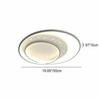 Contemporary Nordic Iron Silicone Acrylic Combo Round Star LED Flush Mount Ceiling Light For Bedroom