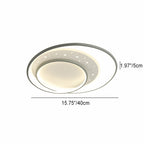 Contemporary Nordic Iron Silicone Acrylic Combo Round Star LED Flush Mount Ceiling Light For Bedroom