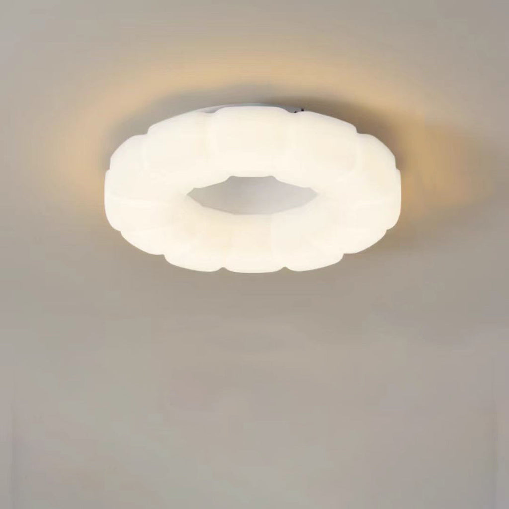 Contemporary Nordic Cloud Shape Iron PE LED Flush Mount Ceiling Light For Bedroom