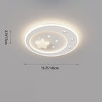 Contemporary Simplicity Iron PE Acrylic Round Star LED Spotlight Flush Mount Ceiling Light For Living Room