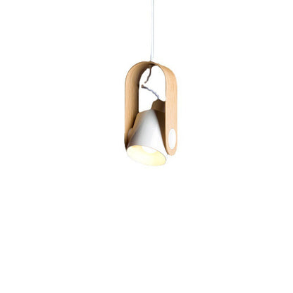 Contemporary Nordic Iron Curved Adjustable Swivel Spotlight 1-Light Pendant Light For Bedroom