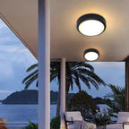 Modern Minimalist Waterproof Round Aluminum Acrylic LED Outdoor Flush Mount Ceiling Light For Garden Lumendat