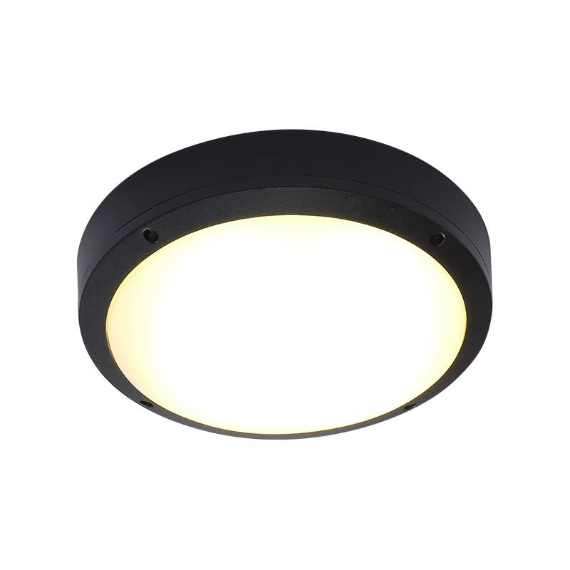 Modern Minimalist Waterproof Round Aluminum Acrylic LED Outdoor Flush Mount Ceiling Light For Garden Lumendat
