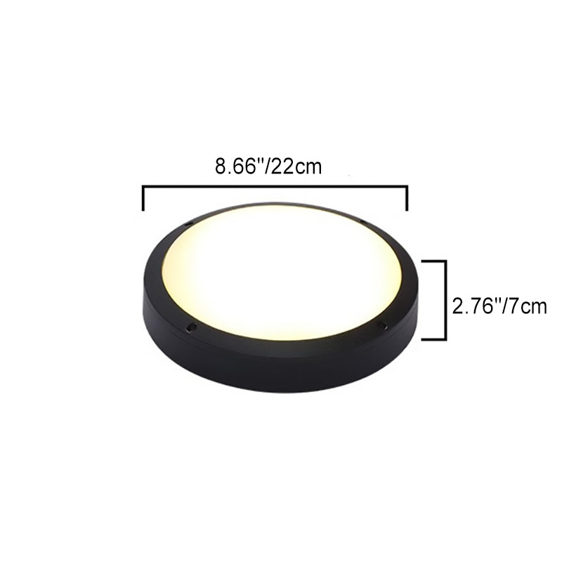Modern Minimalist Waterproof Round Aluminum Acrylic LED Outdoor Flush Mount Ceiling Light For Garden Lumendat