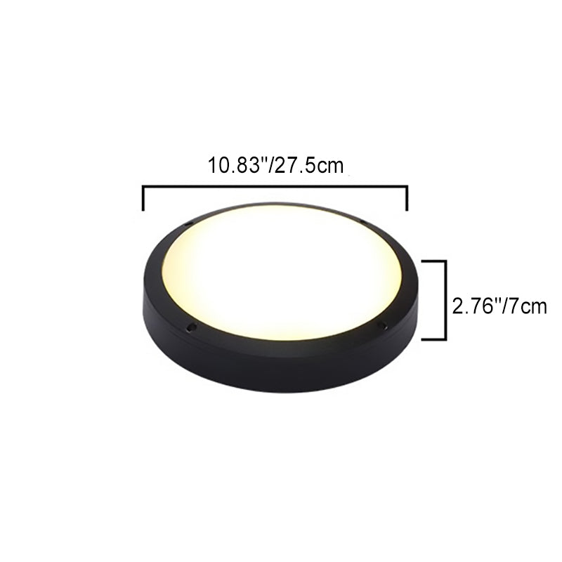 Modern Minimalist Waterproof Round Aluminum Acrylic LED Outdoor Flush Mount Ceiling Light For Garden Lumendat