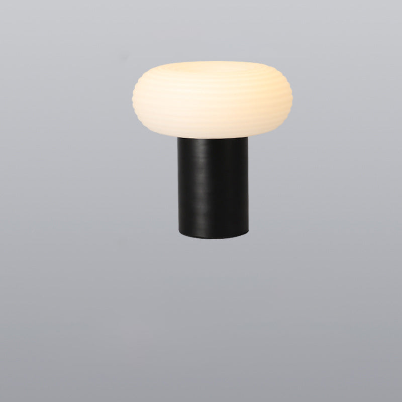 Modern Minimalist Rechargeable Cylinder Base Oval PE Aluminum LED Table Lamp For Bedroom Lumendat