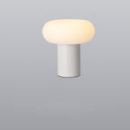 Modern Minimalist Rechargeable Cylinder Base Oval PE Aluminum LED Table Lamp For Bedroom Lumendat
