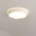 Modern Minimalist Cream Square Round Iron Acrylic PE LED Flush Mount Ceiling Light For Bedroom