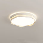 Modern Minimalist Cream Square Round Iron Acrylic PE LED Flush Mount Ceiling Light For Bedroom