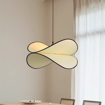 Traditional French Potato Chip Shape Iron Fabric 1-Light Pendant Light For Bedroom