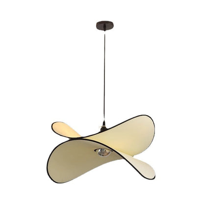 Traditional French Potato Chip Shape Iron Fabric 1-Light Pendant Light For Bedroom