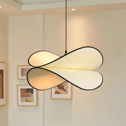Traditional French Potato Chip Shape Iron Fabric 1-Light Pendant Light For Bedroom