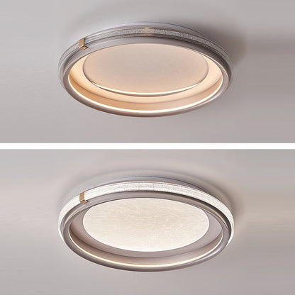 Modern Luxury Double Round Ring Aluminum Acrylic LED Flush Mount Ceiling Light For Bedroom
