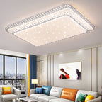Contemporary Simplicity Iron Acrylic Round Square Rectangular Double Ring LED Spotlight Flush Mount Ceiling Light For Living Room