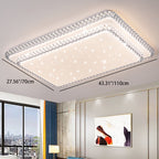 Contemporary Simplicity Iron Acrylic Round Square Rectangular Double Ring LED Spotlight Flush Mount Ceiling Light For Living Room