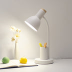Modern Minimalist Iron Wood Adjustable Angle Pen Holder 1-Light Table Lamp For Study Lumendat