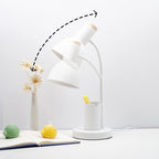Modern Minimalist Iron Wood Adjustable Angle Pen Holder 1-Light Table Lamp For Study Lumendat