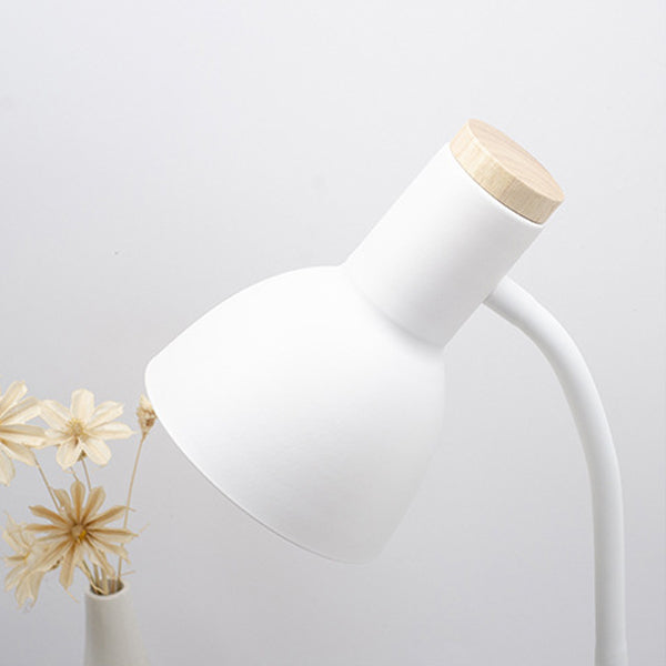Modern Minimalist Iron Wood Adjustable Angle Pen Holder 1-Light Table Lamp For Study Lumendat