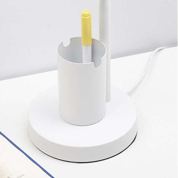 Modern Minimalist Iron Wood Adjustable Angle Pen Holder 1-Light Table Lamp For Study Lumendat