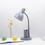 Modern Minimalist Iron Wood Adjustable Angle Pen Holder 1-Light Table Lamp For Study Lumendat