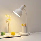 Modern Minimalist Iron Wood Adjustable Angle Pen Holder 1-Light Table Lamp For Study Lumendat