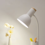 Modern Minimalist Iron Wood Adjustable Angle Pen Holder 1-Light Table Lamp For Study Lumendat