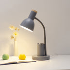 Modern Minimalist Iron Wood Adjustable Angle Pen Holder 1-Light Table Lamp For Study Lumendat