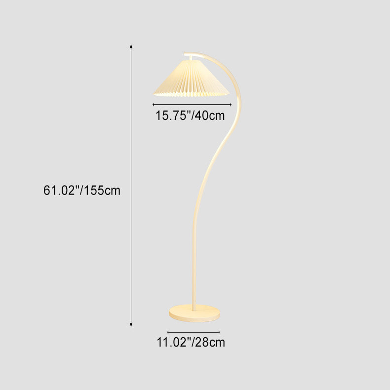 Modern Minimalist Pleated Fabric Iron 1-Light Standing Floor Lamp For Living Room Lumendat