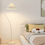 Modern Minimalist Pleated Fabric Iron 1-Light Standing Floor Lamp For Living Room Lumendat