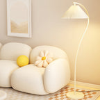 Modern Minimalist Pleated Fabric Iron 1-Light Standing Floor Lamp For Living Room Lumendat