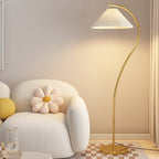 Modern Minimalist Pleated Fabric Iron 1-Light Standing Floor Lamp For Living Room Lumendat