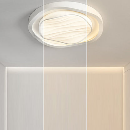 Modern Simplicity Cream Irregular Pentagon Triangle Iron Acrylic LED Flush Mount Ceiling Light For Bedroom