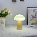 Contemporary Nordic Mushroom Shape Glass USB LED Table Lamp For Bedroom Lumendat