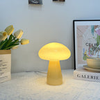 Contemporary Nordic Mushroom Shape Glass USB LED Table Lamp For Bedroom Lumendat