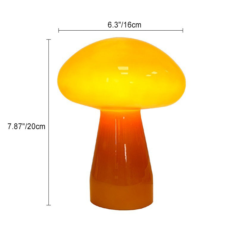 Contemporary Nordic Mushroom Shape Glass USB LED Table Lamp For Bedroom Lumendat