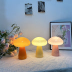 Contemporary Nordic Mushroom Shape Glass USB LED Table Lamp For Bedroom Lumendat