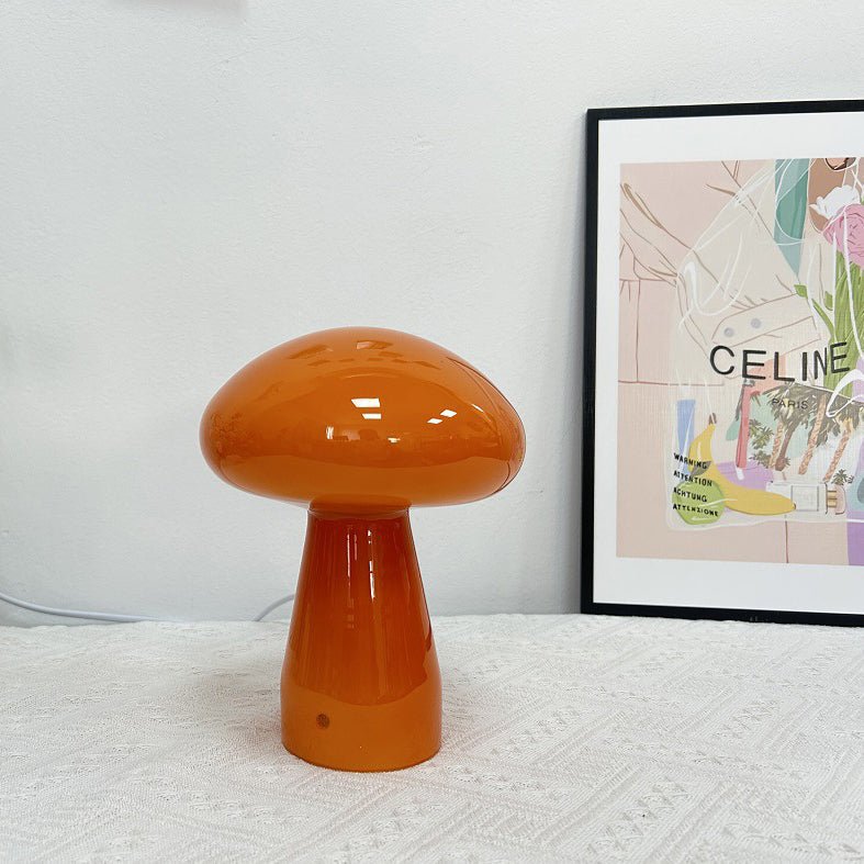 Contemporary Nordic Mushroom Shape Glass USB LED Table Lamp For Bedroom Lumendat