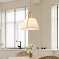 Contemporary Nordic Double Fabric Trapezoid Iron 1-Light Pendant Light For Living Room