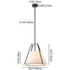 Contemporary Nordic Double Fabric Trapezoid Iron 1-Light Pendant Light For Living Room