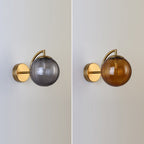 Contemporary Nordic Macaron Cone Cup Shape Glass Ball Iron Aluminum 1-Light Wall Sconce Lamp For Living Room