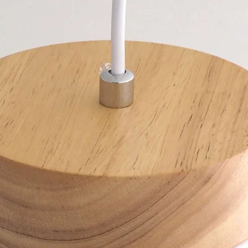 Modern Minimalist Wood Iron Round Cylinder 1-light Pendant Light for Living Room BulbSquare