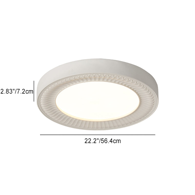 Traditional French Round Carving Resin Iron Acrylic LED Flush Mount Ceiling Light For Bedroom Lumendat