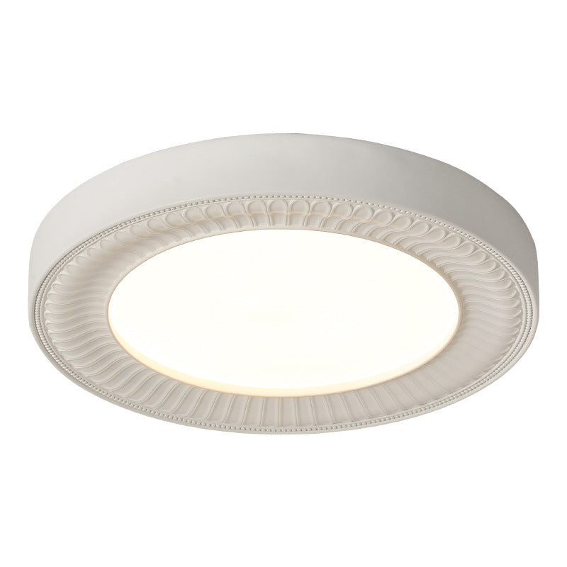 Traditional French Round Carving Resin Iron Acrylic LED Flush Mount Ceiling Light For Bedroom Lumendat