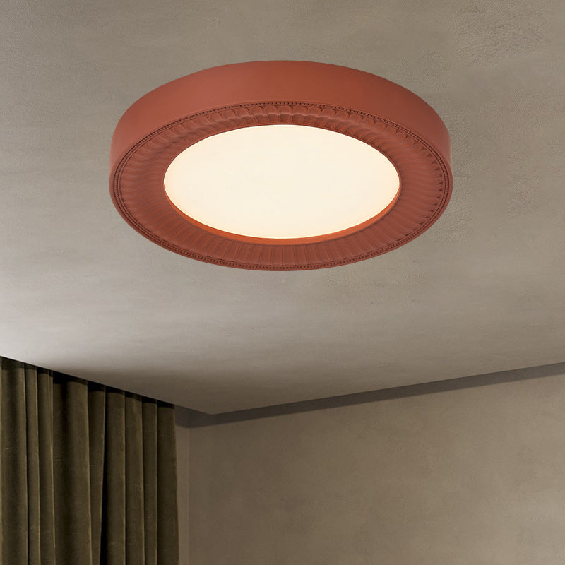 Traditional French Round Carving Resin Iron Acrylic LED Flush Mount Ceiling Light For Bedroom Lumendat