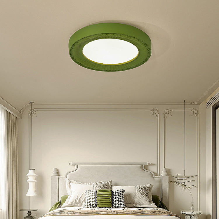 Traditional French Round Carving Resin Iron Acrylic LED Flush Mount Ceiling Light For Bedroom Lumendat