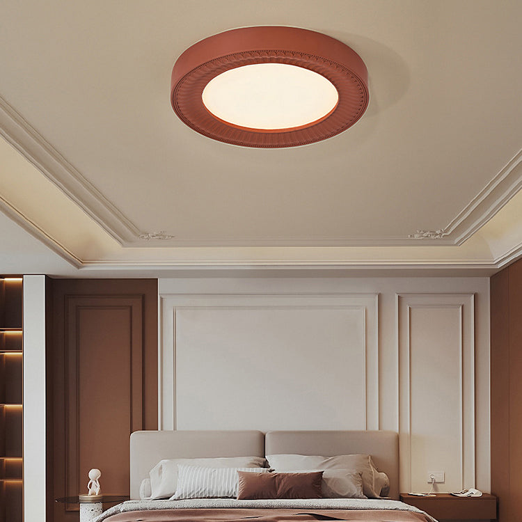Traditional French Round Carving Resin Iron Acrylic LED Flush Mount Ceiling Light For Bedroom Lumendat